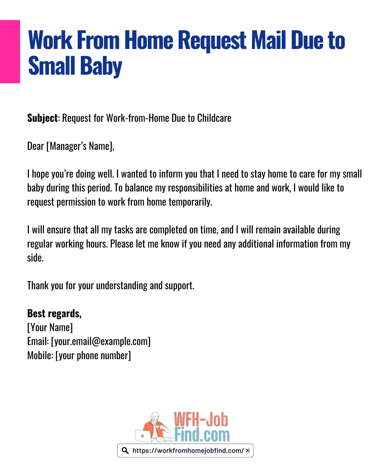 Work From Home Request Mail Due to Small Baby